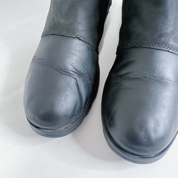 Sorel Emelie H2O Chelsea Boot Black Leather Waterproof Ankle Bootie Size 9 - Picture 9 of 10